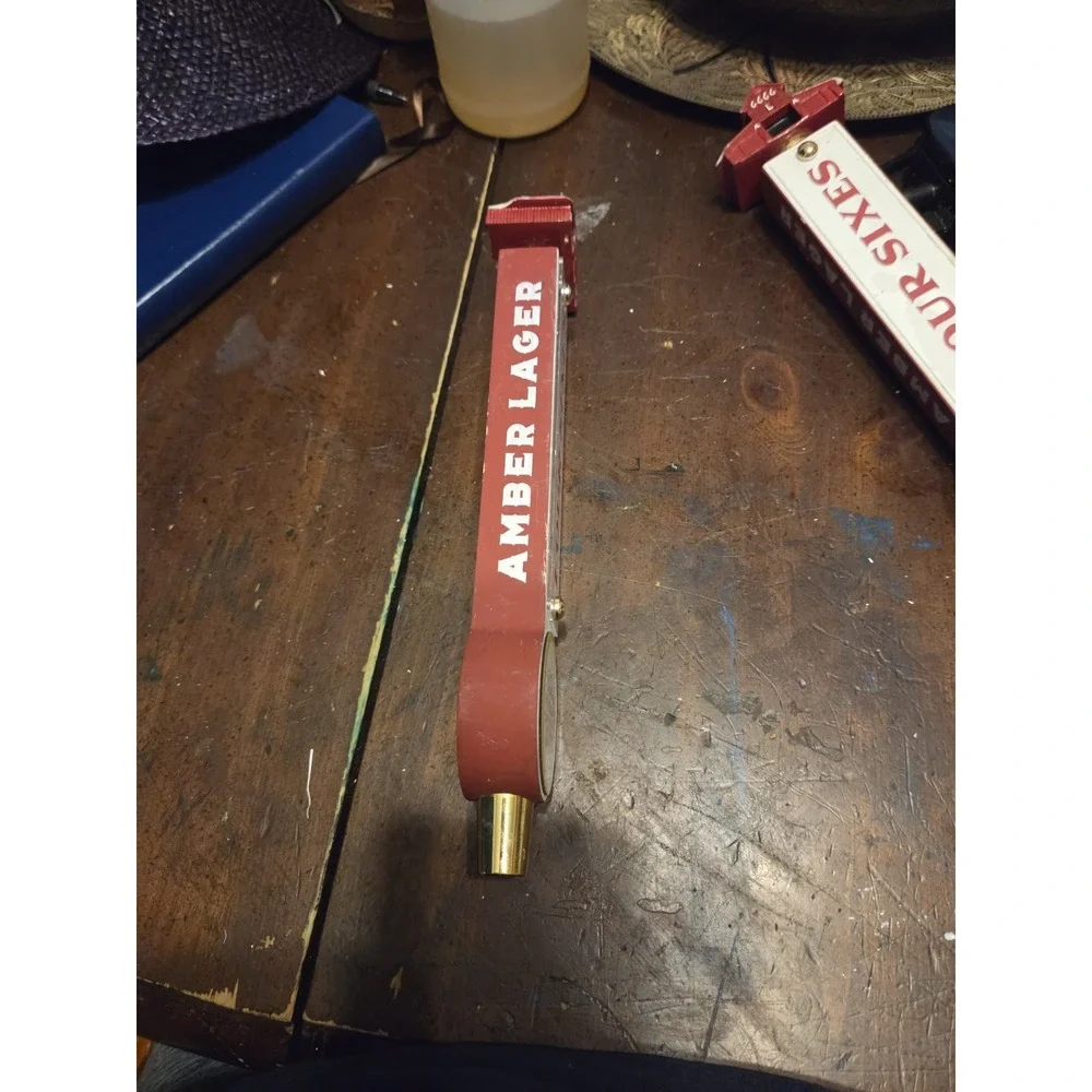Four Sixes Grit & Glory Amber Lager Beer Tap Handle Red Barn Top Texas